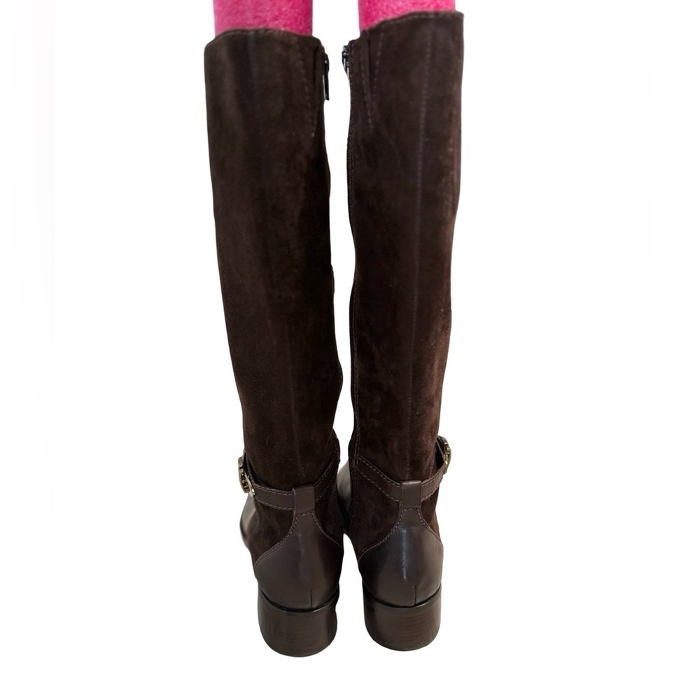 Etienne Aigner Brown Knee-High suede and leather Women's Boots size 6 New - Picture 6 of 14